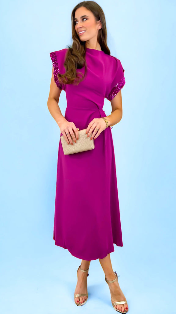 A1169 Lennox Sequin Sleeve Dress