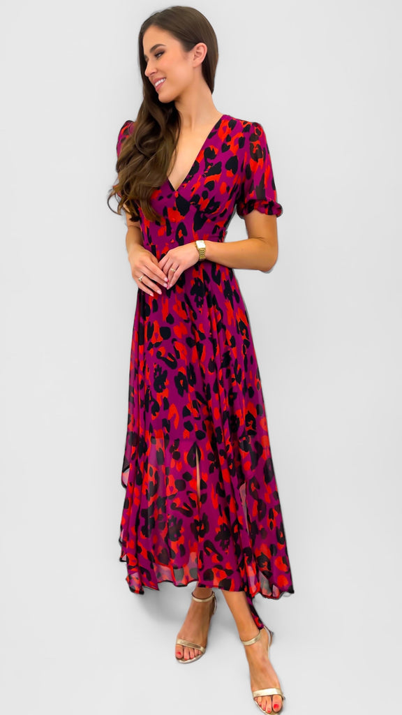 A0953 Magenta Print Designer Vibe Dress