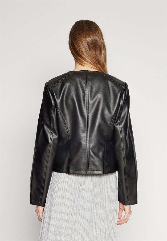 4-A2122 Vially Faux Leather Jacket Black