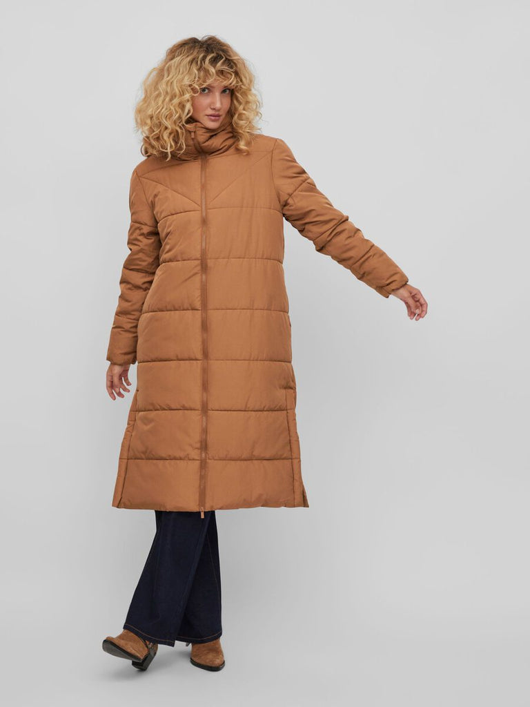 A2532 Vinilly Tan Quilted Coat