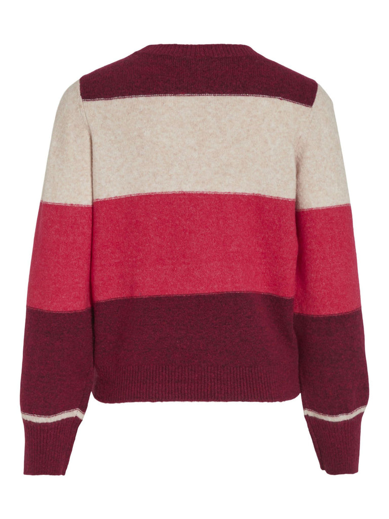 4-A1361 Elle Knit Jumper Beet Red Stripe