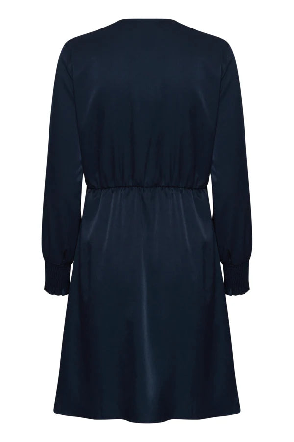 4-A2101 Navy Frviline Faux Wrap Dress