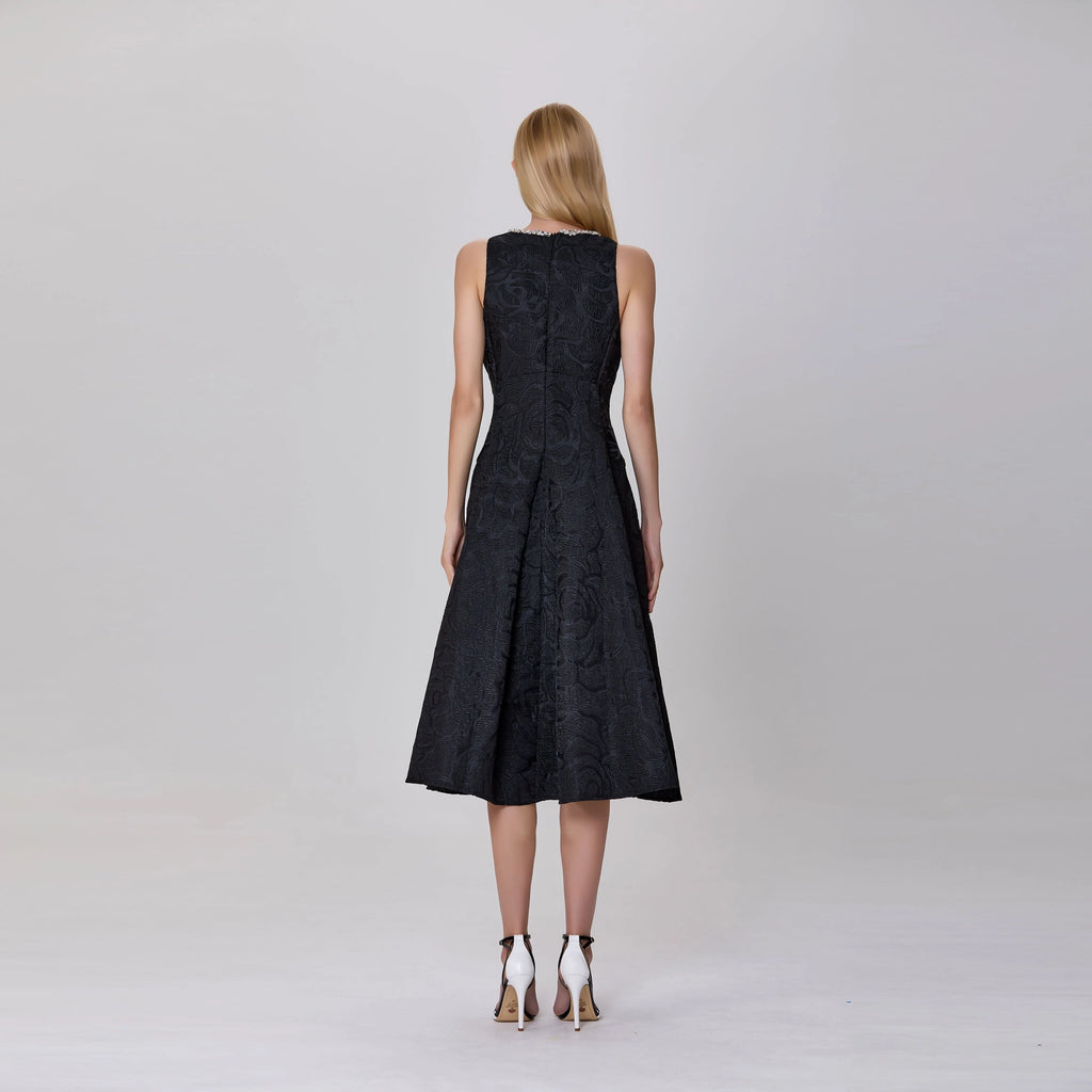 A2906 Patrizia Black Jacquard Dress