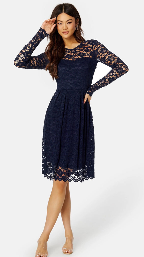 5-A1128 Kalila Moroccan Black Lace Dress