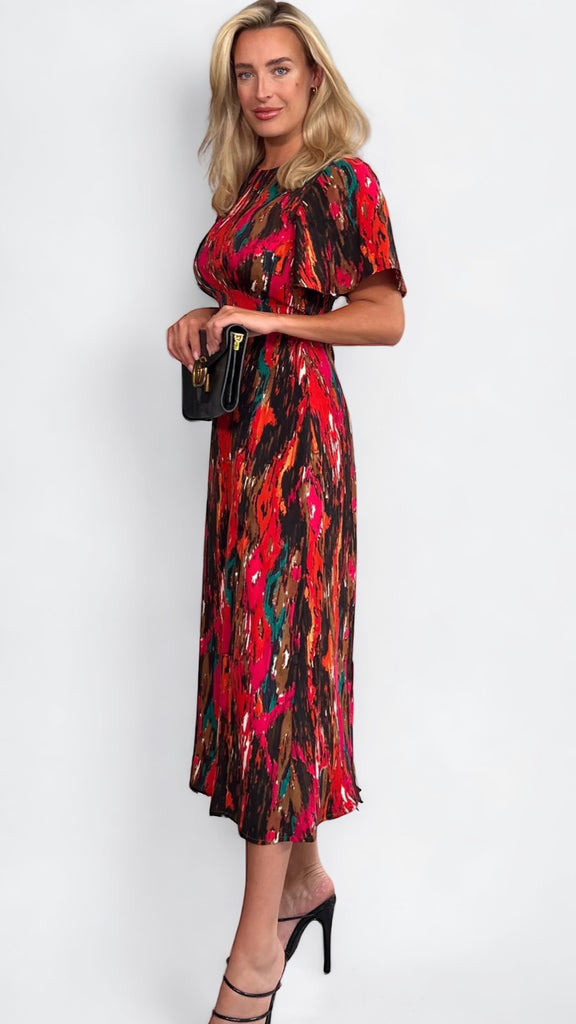 5-A1146 Britney Angel Sleeve Dress