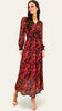 4-A1277 Red Floral Ozzi Dress