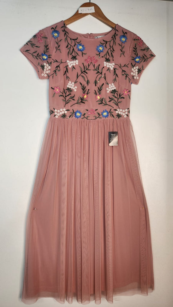 A2915 Libby Blush Embroidered Tulle Dress