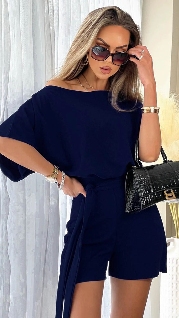 A0919 Judy Navy Playsuit