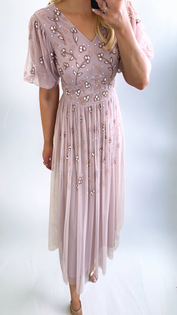 A0918 Blush Kaleia Puff Dress