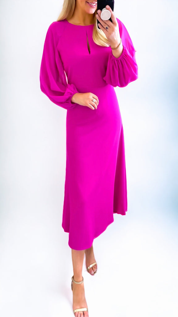 A0949 Rosalie Pink Flare Dress
