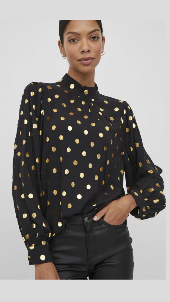 A1132 Vigoldy High Neck Top Black