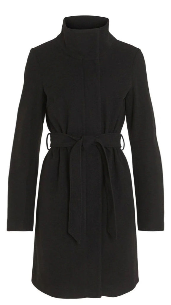 A1208 Viloulou Black Funnel Coat