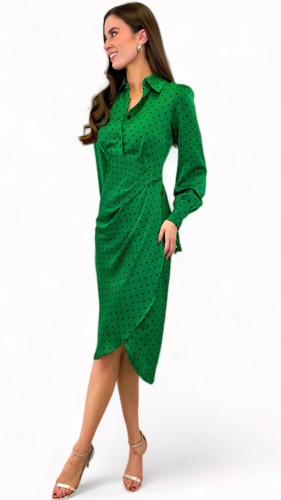 A1071 Ingrid Vintage Look Drape Dress