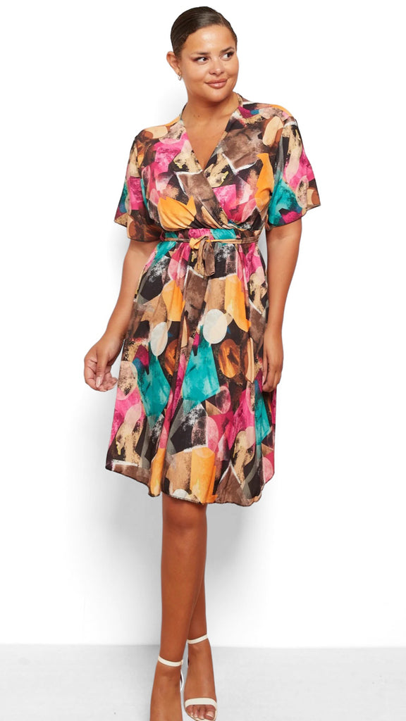A0999 Brown Print Tana Dress