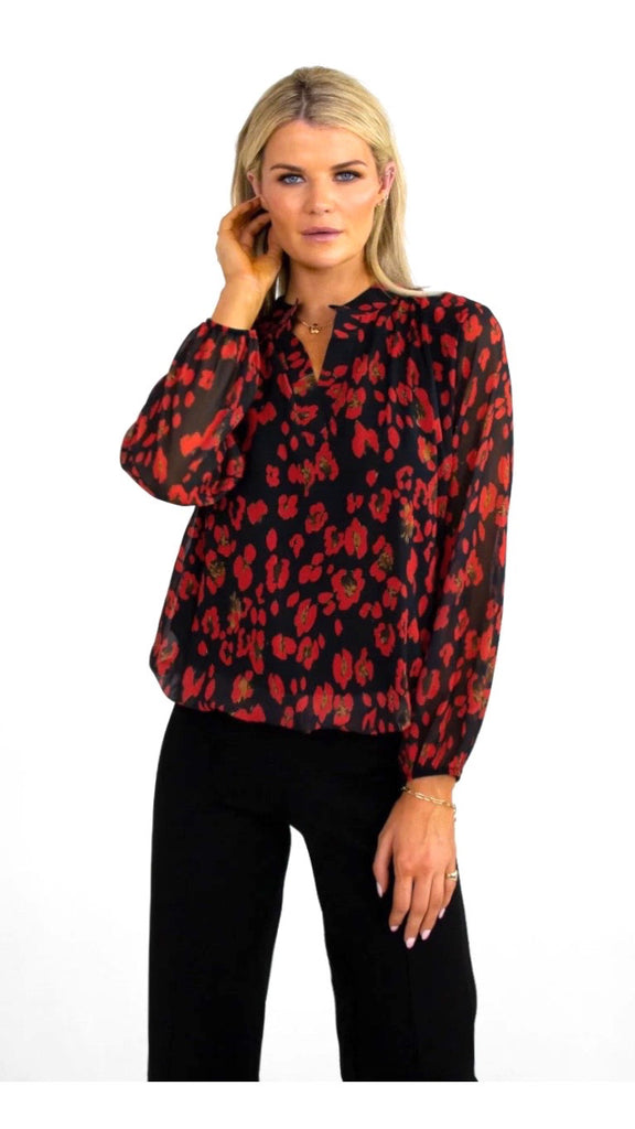A1175 Bella Black/Red Band Top
