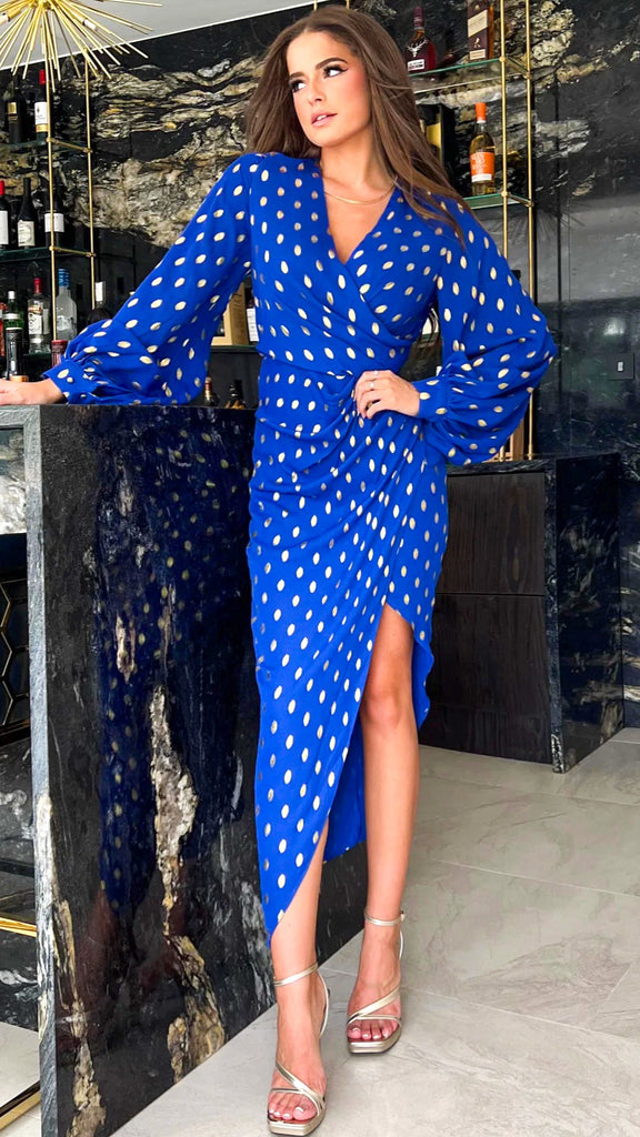 A1052 Elsa Cobalt/Gold Dress