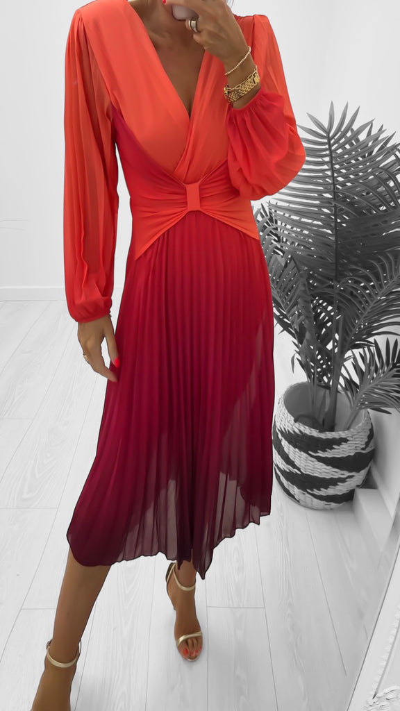 A0917 Orange Tie Dye Corset Dress