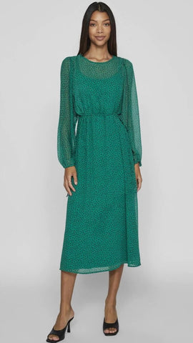 4-A1405 Green Print Lourdes Tunic Dress