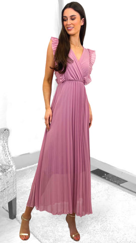 A1561 Nieve Pink Asymmetrical Midi Dress