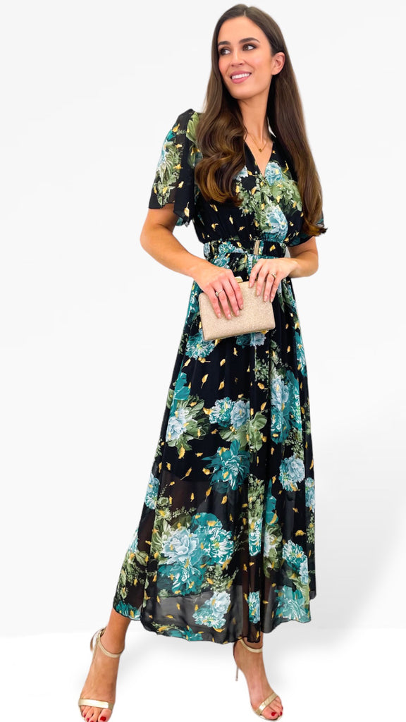 A1010 Black Print Sandy Dress