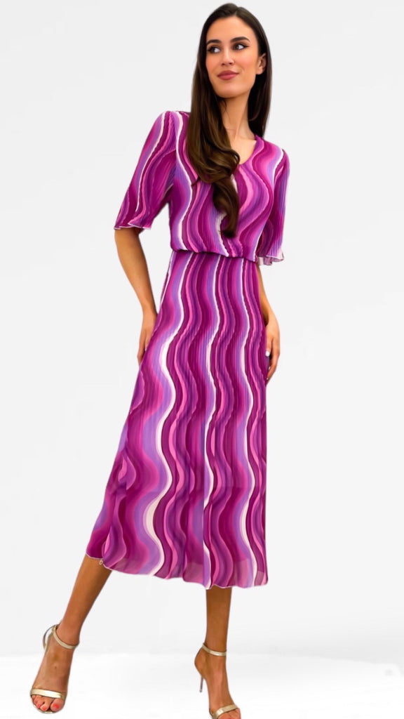 A0816 Magenta Swirl Loose Top Dress