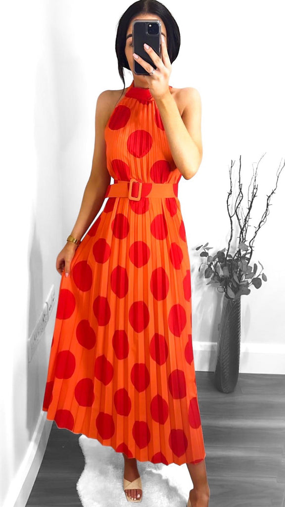 1-A0865 Nova Dotty Pleat Dress