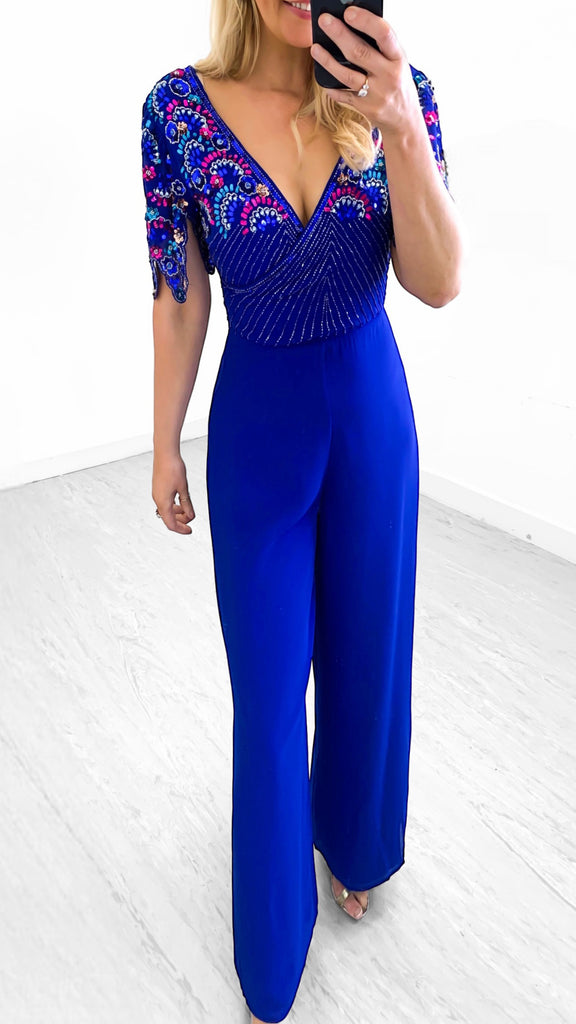 A1101 Royal Embellished Jumpsuit