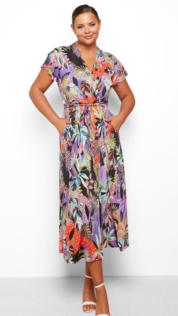 A1000 River Purple Print Dress