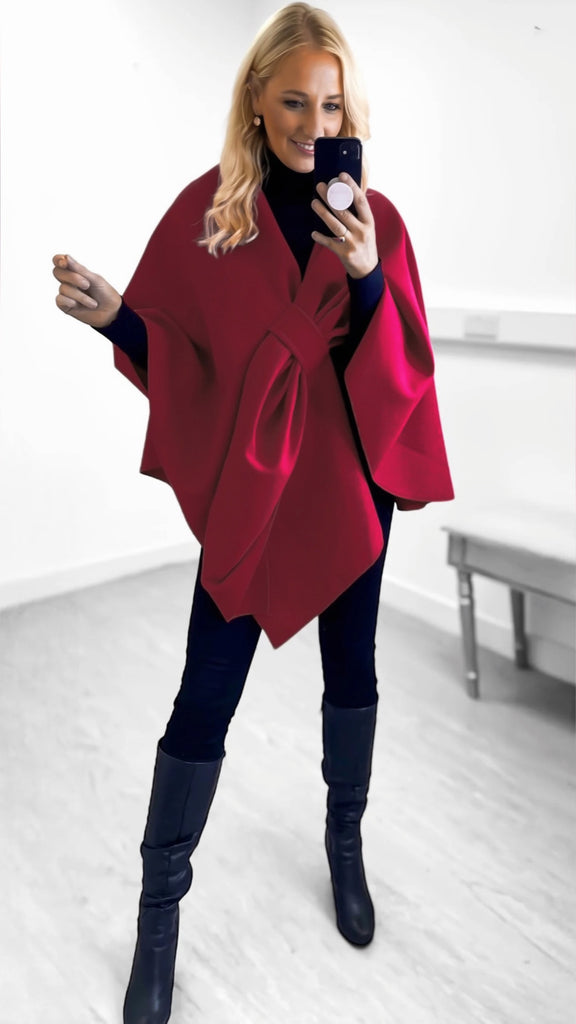 A1220 Trina Cape Wine Red