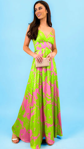 A1506 Saba Blush Floral Flare Dress