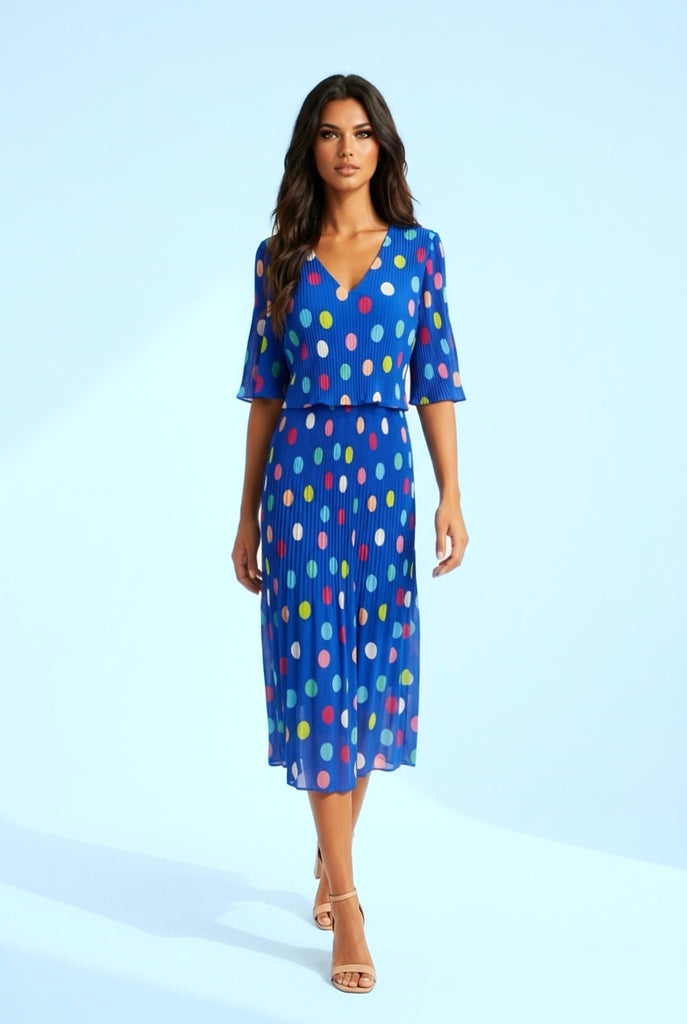 A3109 Royal Dotty Loose Top Dress