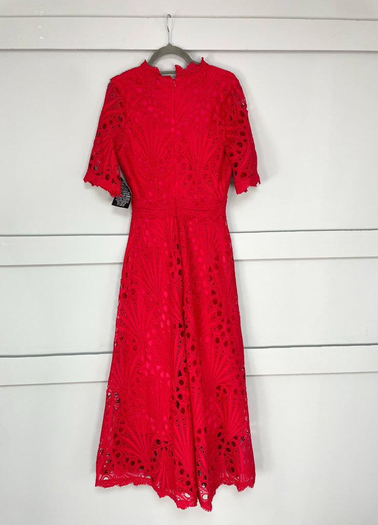 5-A2616 Evie Red Crochet Dress