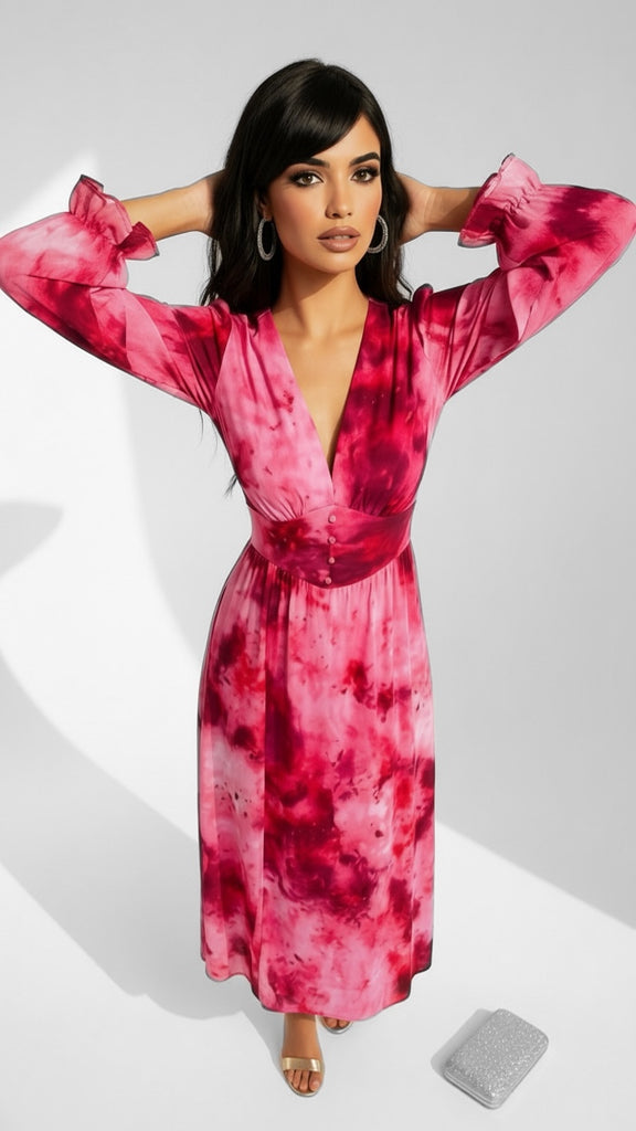 A2934 Pink Print Dilys Dress