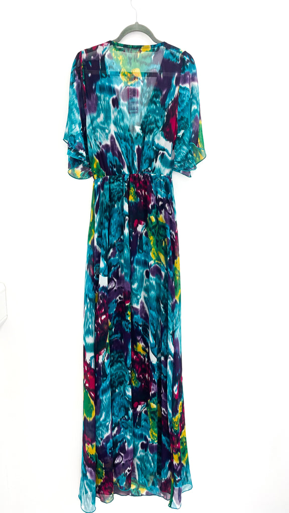 4-A2290 Teal Paisley Maxi Dress