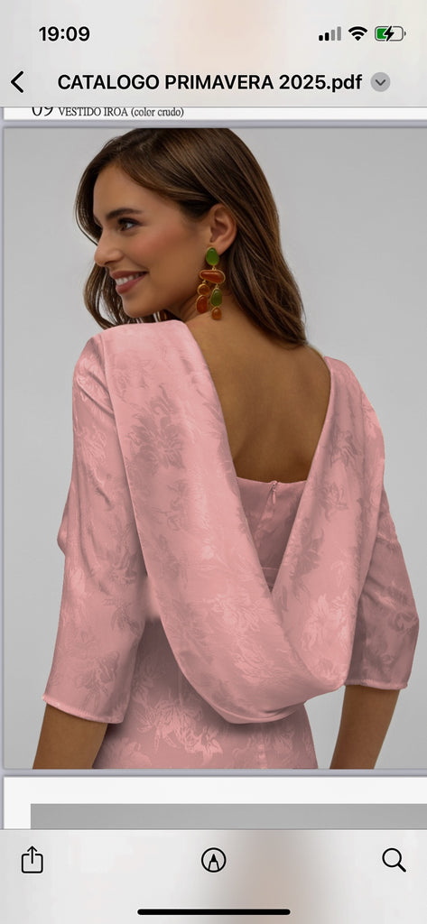 4-A2295 Blush Draped Back Dress