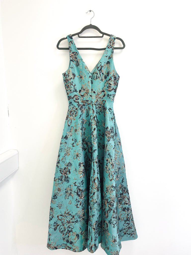 5-A2506 Moya Teal Fit & Flare Dress