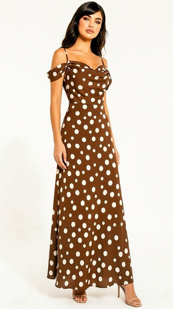 5-A2952 Julie Brown Spotty Maxi Dress