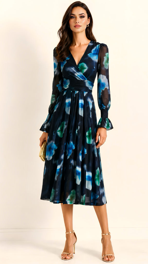 A3216 Jolie Moi Navy Madison Dress