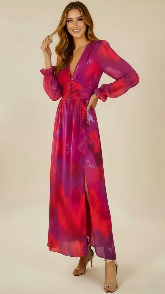 A2660 Tie Dye Print Dilys Dress