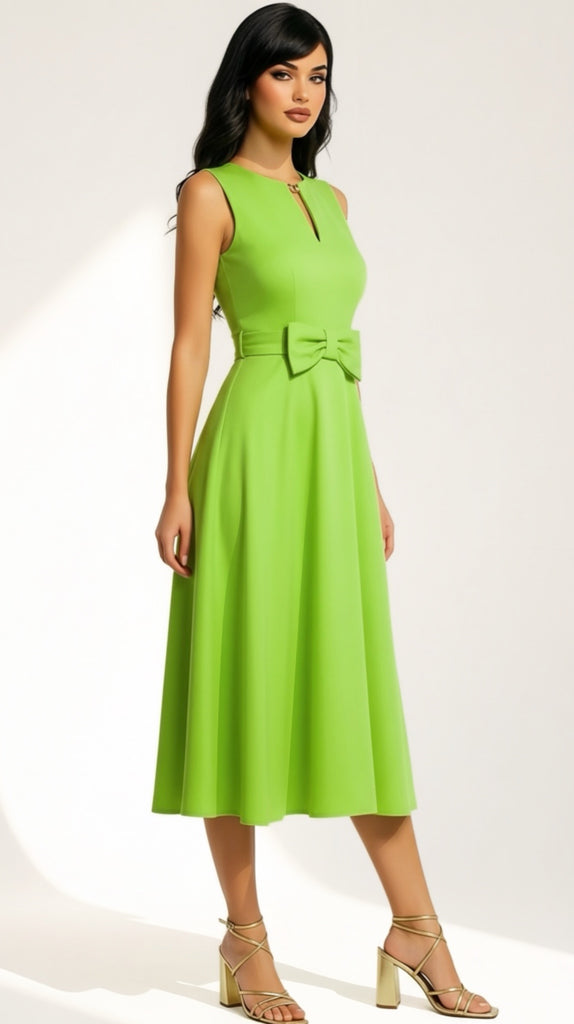 A2958 Martha Apple Green Flare Dress