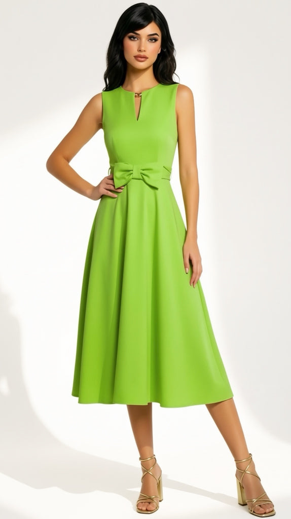 A2958 Martha Apple Green Flare Dress