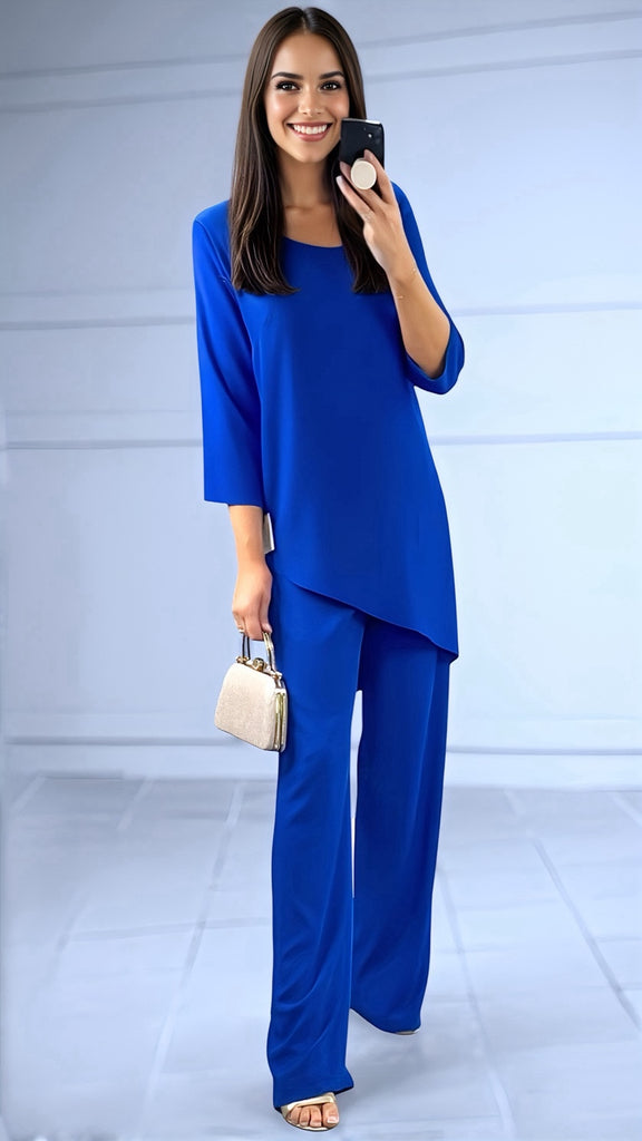 A2582 Rosie Royal 2 Piece Trouser Set