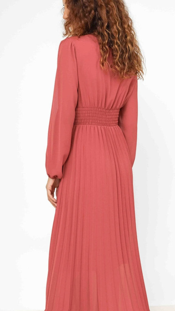 A2846 Chelle Salmon Pleated Dress