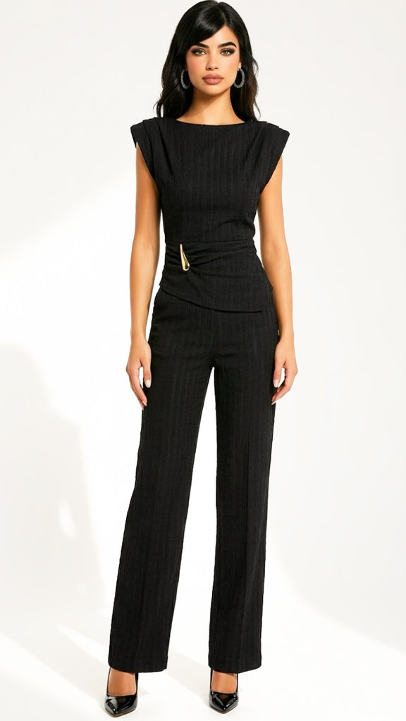 A2969 Tulsi Black Top & Pants Set