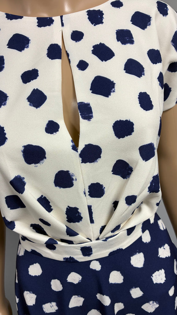 A3152(B) Nevada Navy Contrast Flare Dress
