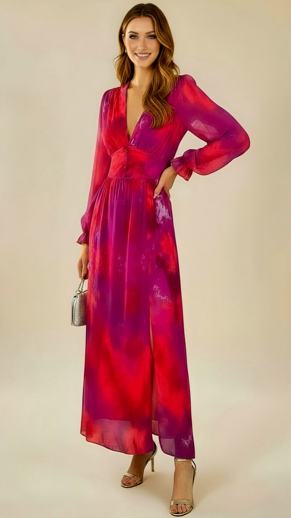 A2660 Tie Dye Print Dilys Dress