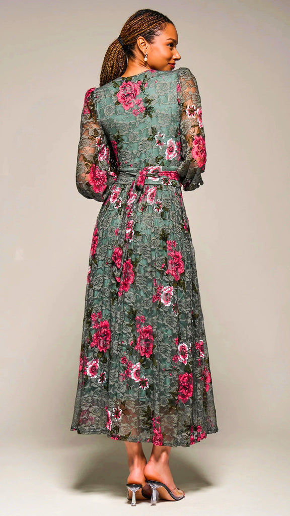 A3214 Jolie Moi Floral Lace Dress
