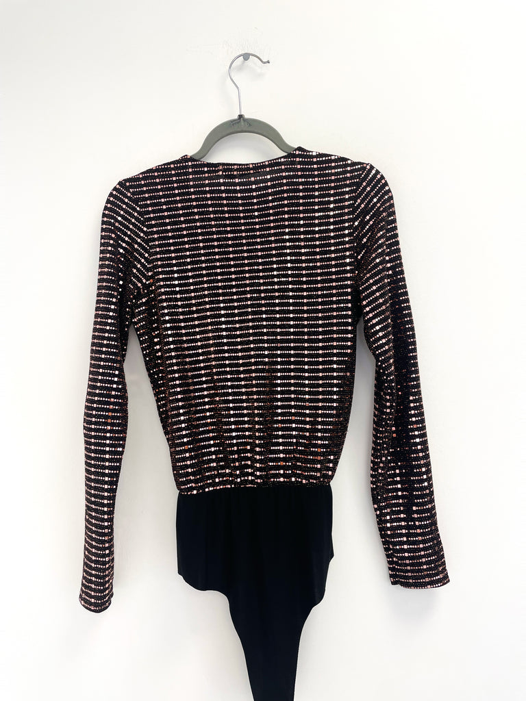 A2511 Julika Bronze Sequin Bodysuit