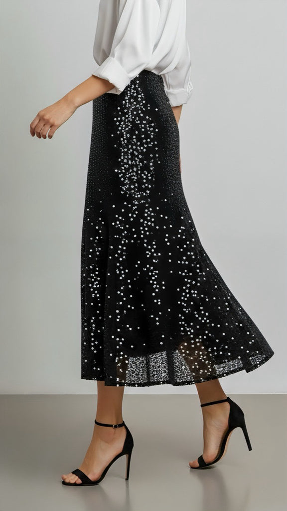 A2649 Black Sequin Skirt