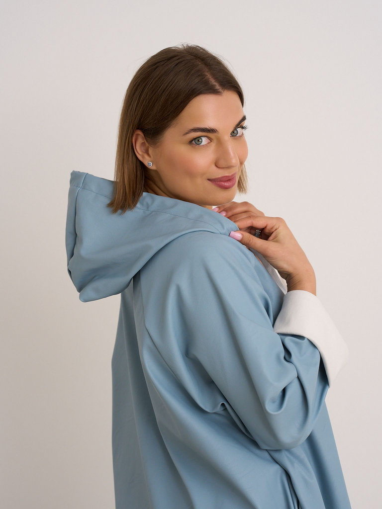 A2904 Tova Blue Oversized Raincoat